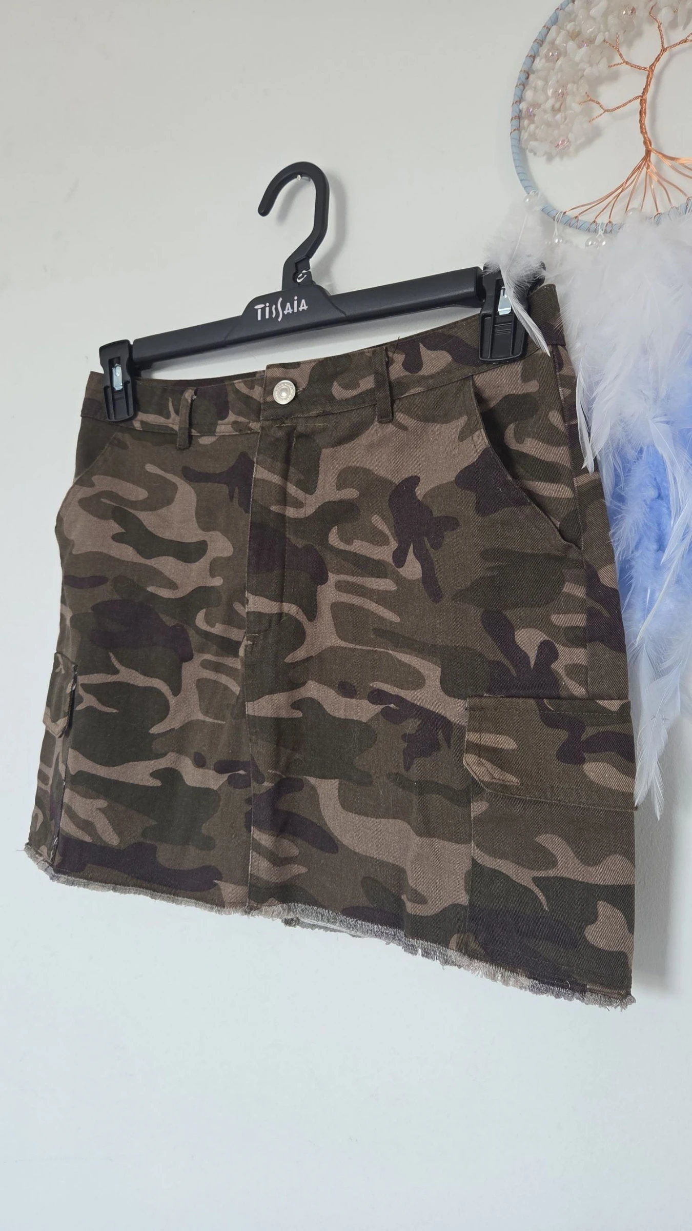 Cargo camouflage oorspronkelijke denim rok ●Maat 38 M●🌸 – photo 2